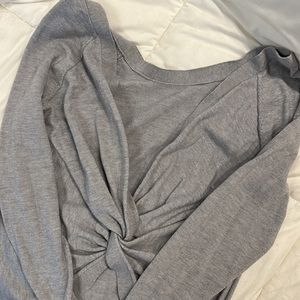 victoria’s secret: ultra soft twist-back gray sweater BNWOT